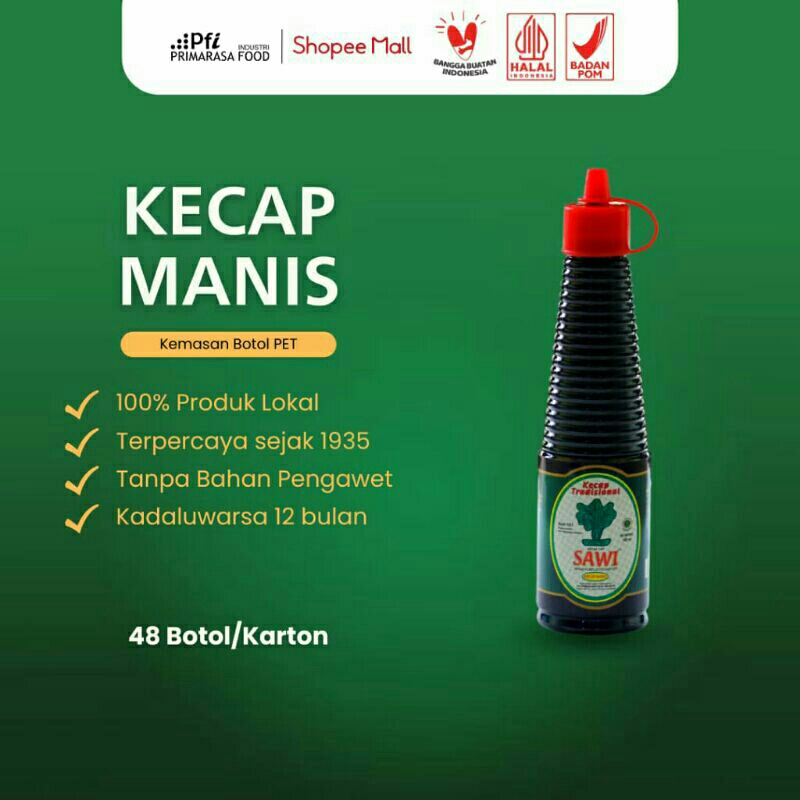 

Kecap Manis Cap Sawi Kemasan Botol 140ml.