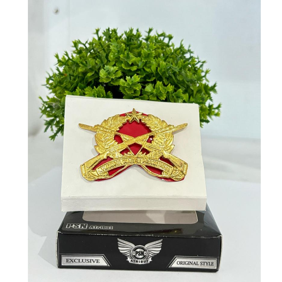BRIVET EMBLEM INFANTERI BAHAN LOGAM BERKUALITAS