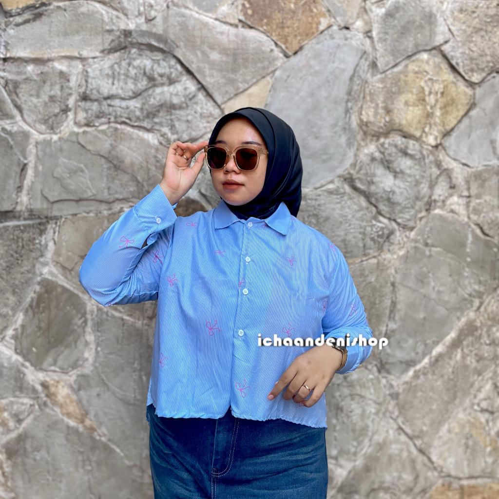 ICH - Lita Kemeja Crop Top Jumbo Wanita