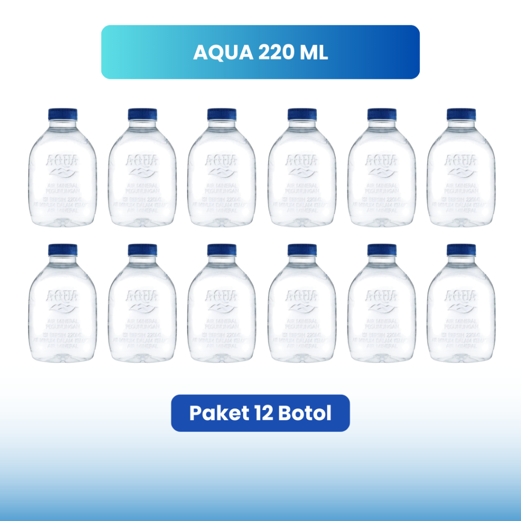 

Jual Aqua Botol 220 ml Paket 12 Botol