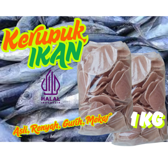 

KERUPUK IKAN Asli Pantura, Kerupuk Kering, Kerupuk ikan, Kerupuk siap Goreng 1Kg Dijamin MEKAR