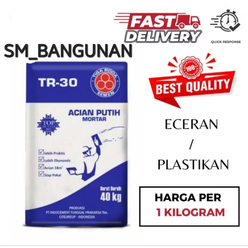 SEMEN PUTIH TIGA RODA / SEMEN DEMPUL TEMBOK / SEMEN DEMPUL PERKILO