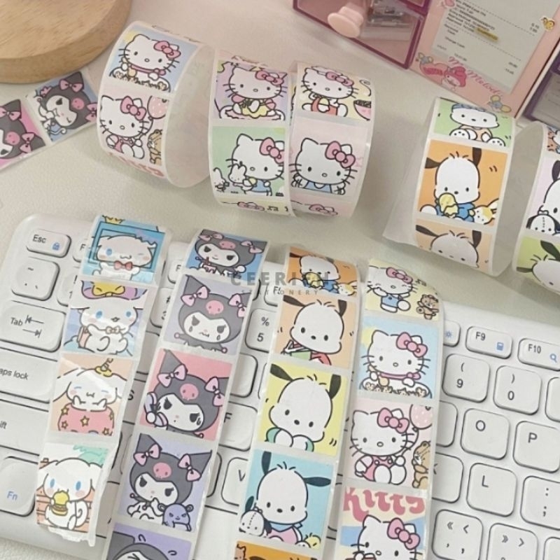 

500 PCS STICKER ROLL KARTUN AESTHETIC STICKER LUCU TERMURAH A026