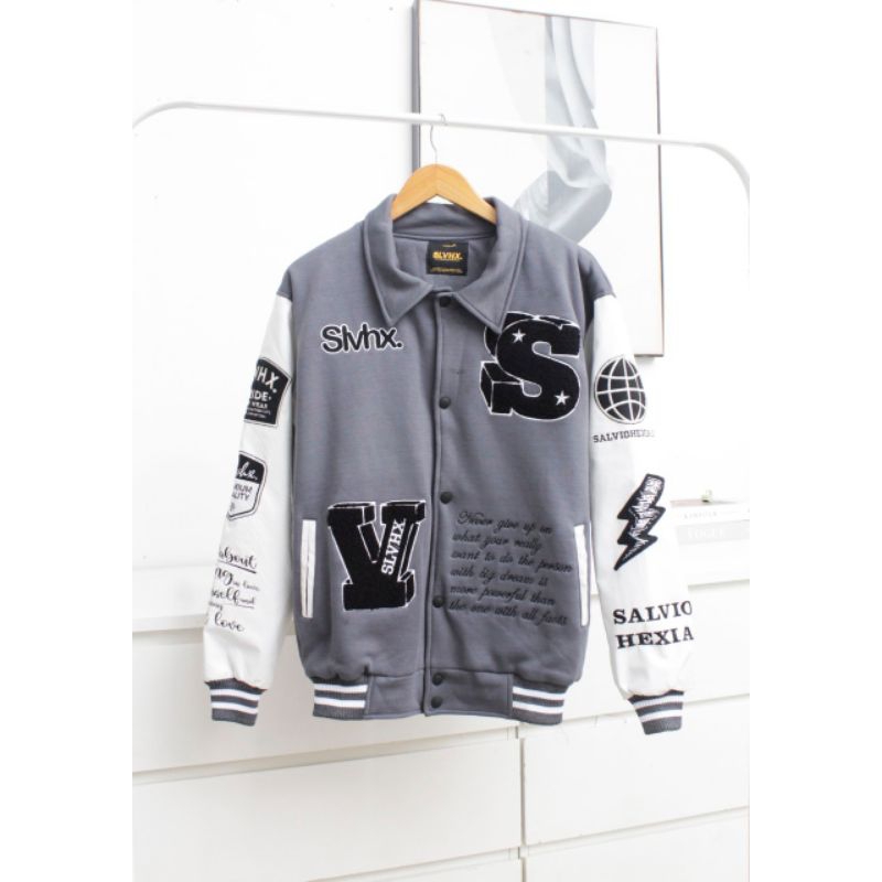 salvio hexia jaket varsity solid grey