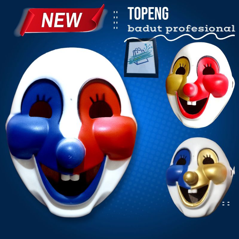 topeng badut profesional, topeng badut warna, topeng badut painting, topeng pesta