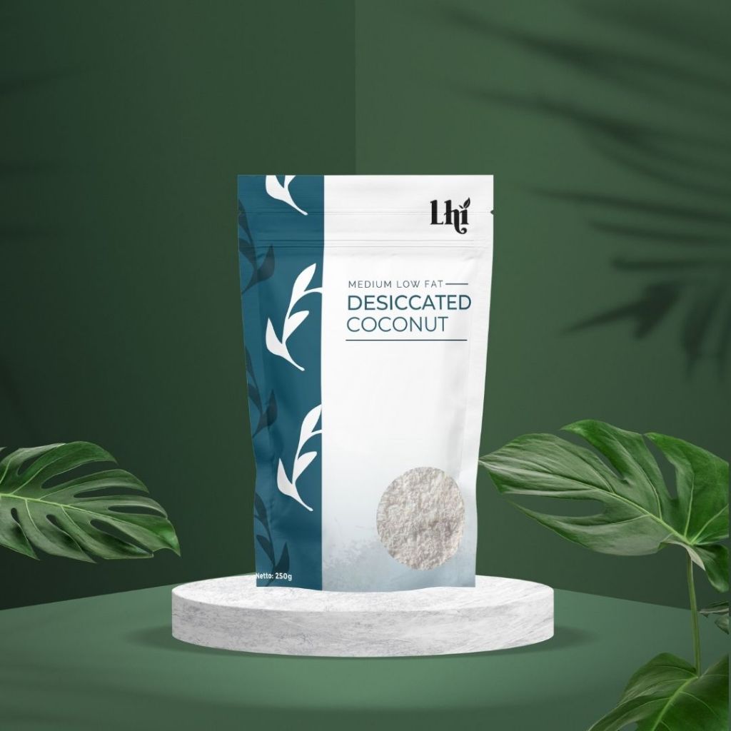 

Lhicoco - Medium Low Fat Organic Desiccated Coconut / Kelapa Parut Kering Organik Rendah Lemak 227 Gram