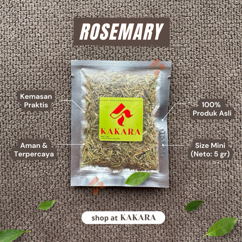 

KAKARA - Rosemary Kering / Dried Rosemary 5 gram hasil bumbu dapur rempah minikemasan sachet