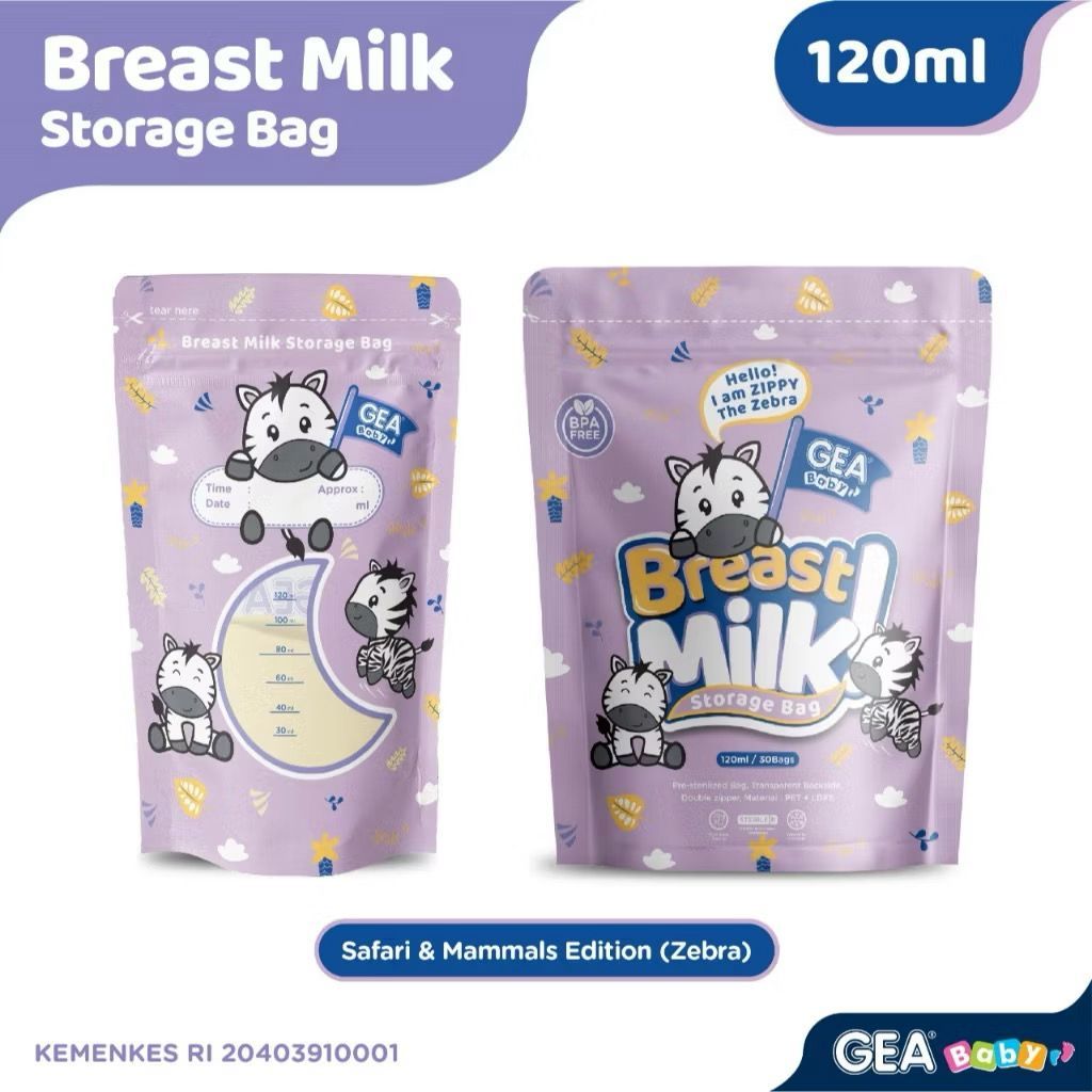 Kantong ASI murah 120 ml Breastmilk storage zipper  / kantong asi GEA / Milky house / Qiutee
