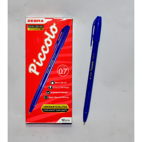 

PULEN / PENA ZEBRA Piccolo 0,7 mm Hitam isi 12 Pcs-PIC-002H