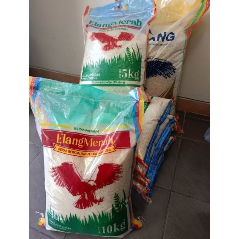 

beras lokal cak elang merah kemasan 5kg dan 10kg