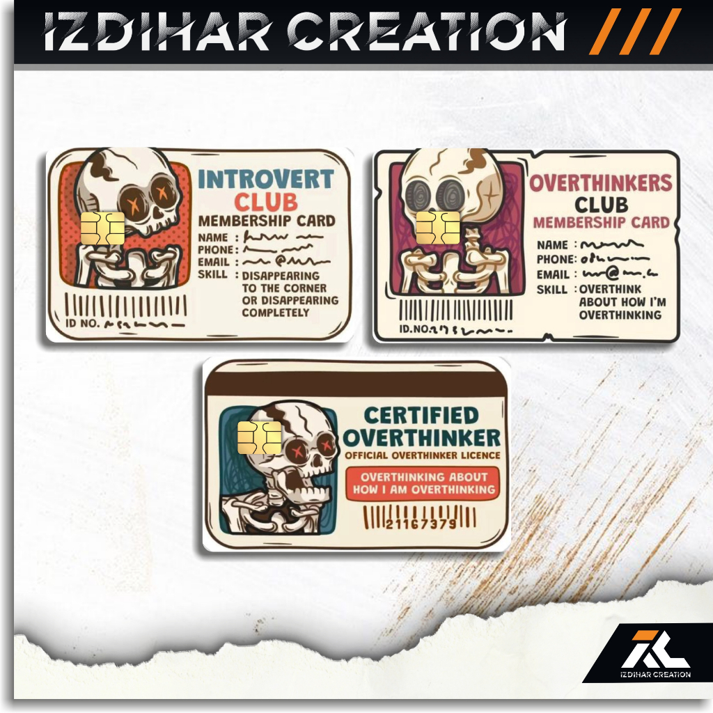 

STIKER ATM Sticker Kartu Overthingking atau Introvert KEREN Skincard Garskin Stiker Pelindung Kartu