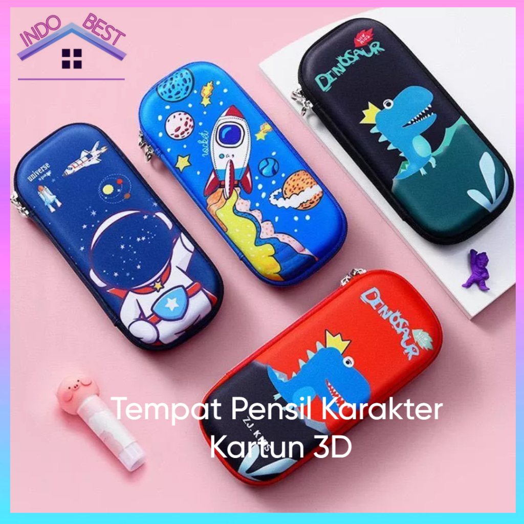 

IB Tempat Pensil Karakter Kartun 3D Kotak Pensil Bahan EVA Kotak Pensil Pulpen Waterproof Anti Air