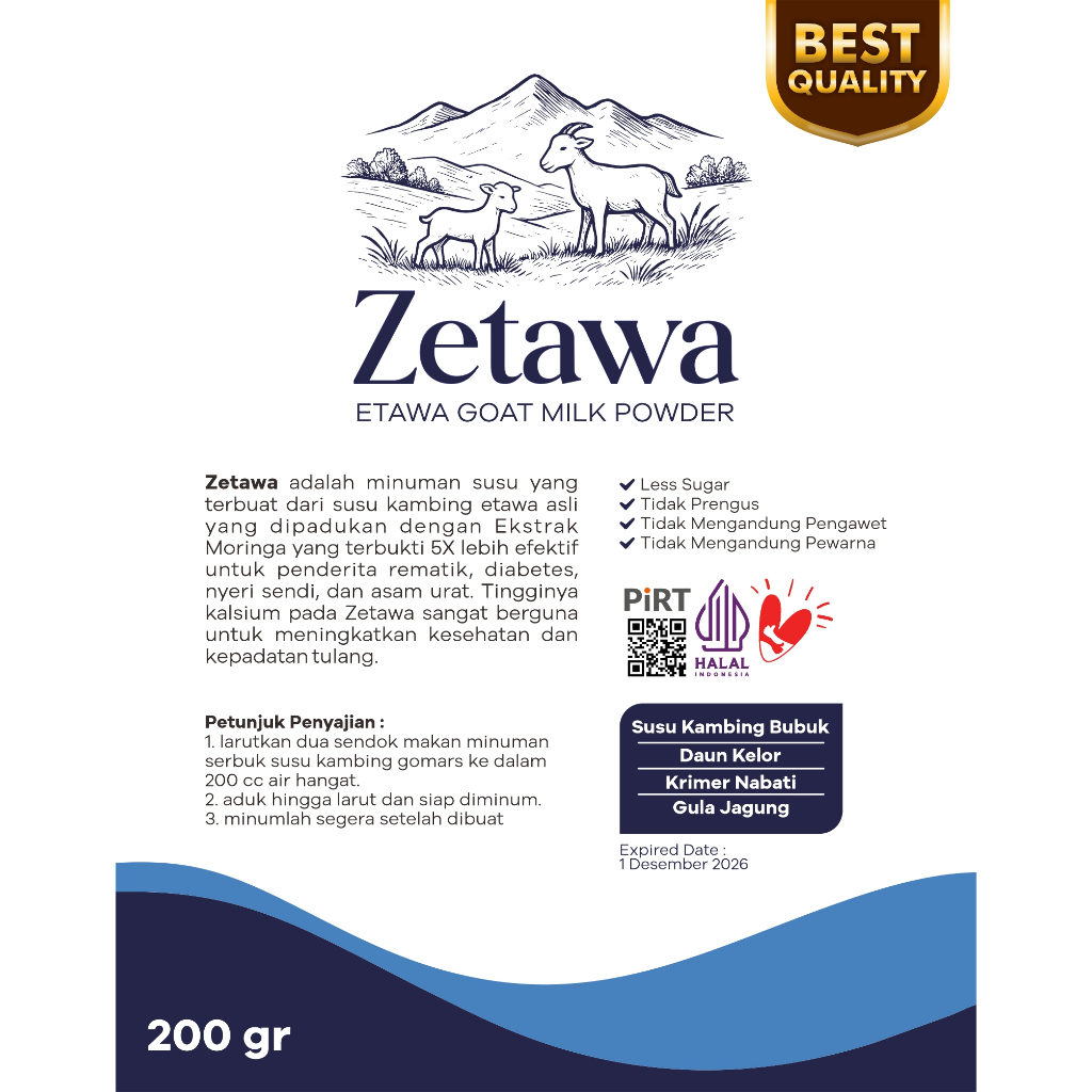 

Susu Zetawa Etawalin Original Atasi Nyeri Sendi & Tulang