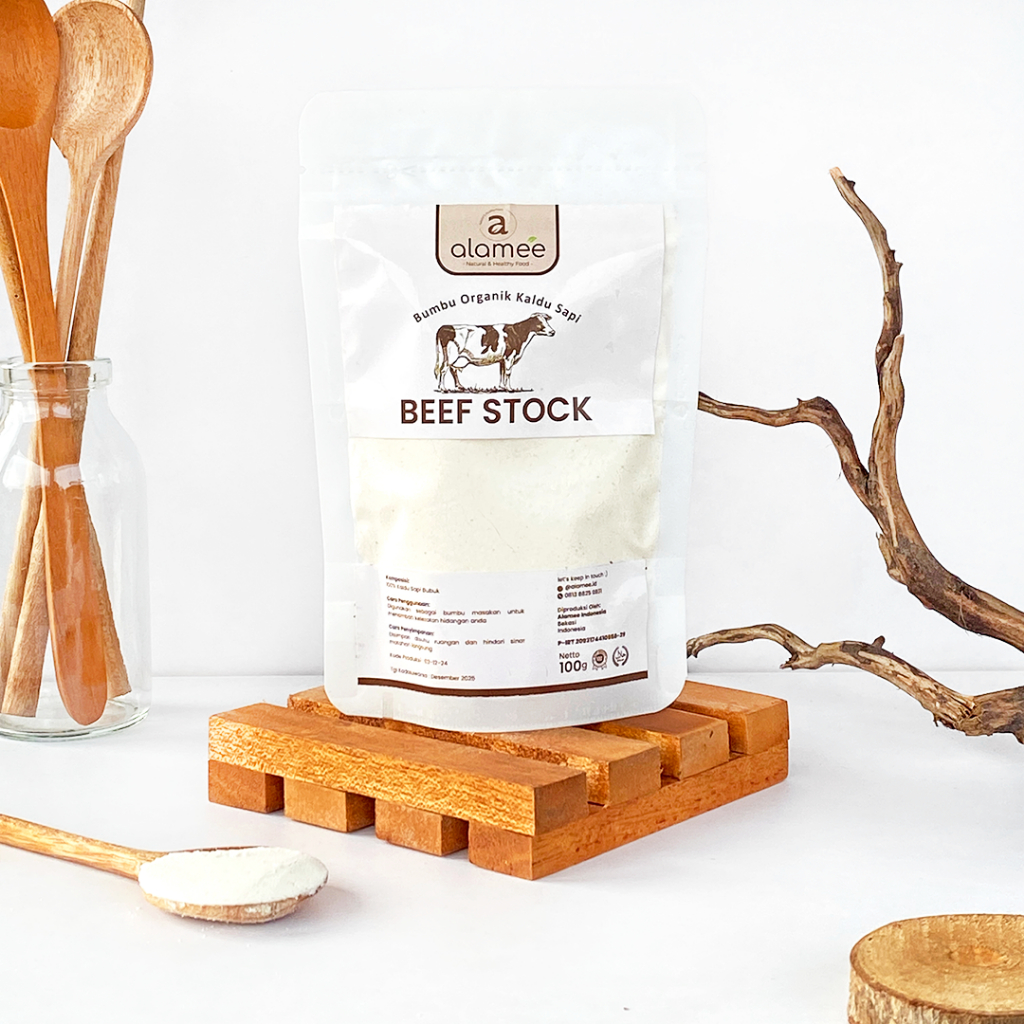 

ALAMEE Kaldu Sapi Bubuk NON MSG Bumbu Dapur Organik Beef Powder Praktis 100gr