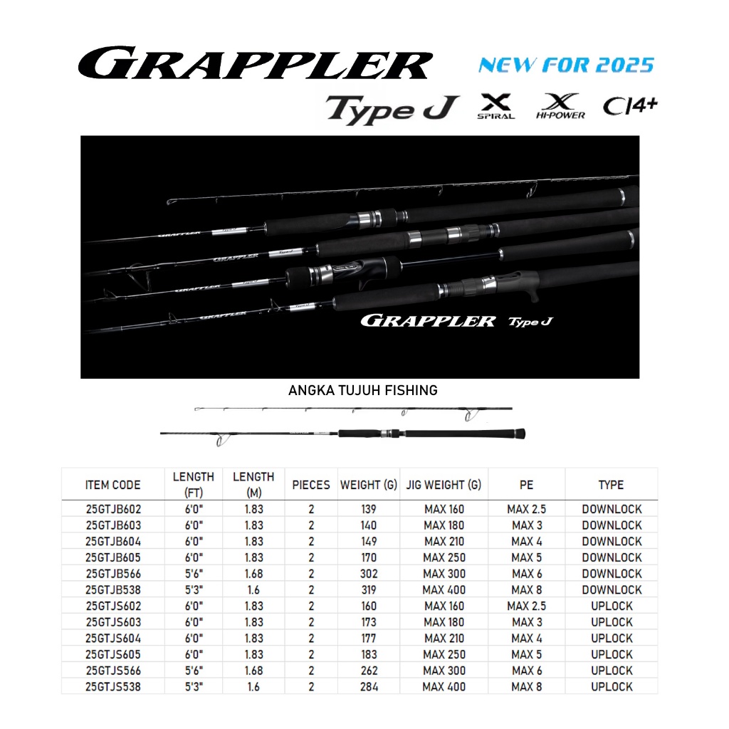 Shimano Grappler Type J Model 2025 Jigging Rod Joran Pancing
