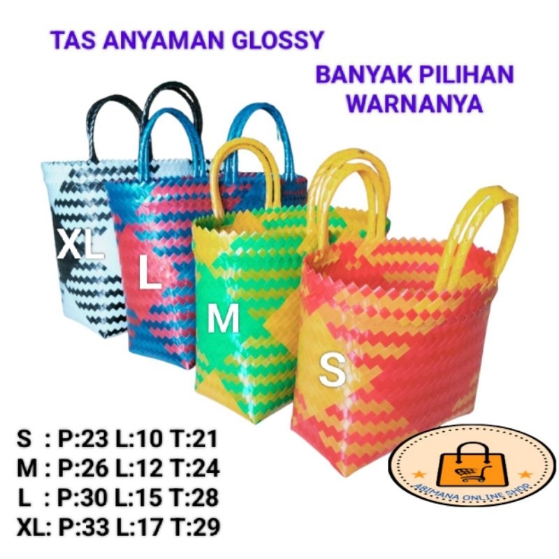 Tas Anyaman Plastik Glossy/Tas Anyaman Kaca AA