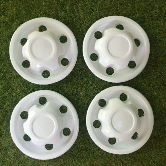 PROMO Dop velg kaleng mobil PCD 6x139 warna putih, Elf, Hiace, Pregio, Fortuner, Ford Everest, Pajer