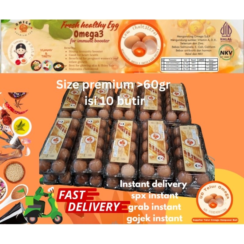 

size premium OMEGA egg || Telur omega 3 size besar || Supplier Telur omega3 Denpasar|| Telur omega size premium berat per butir >60gr permika isi 10 butir