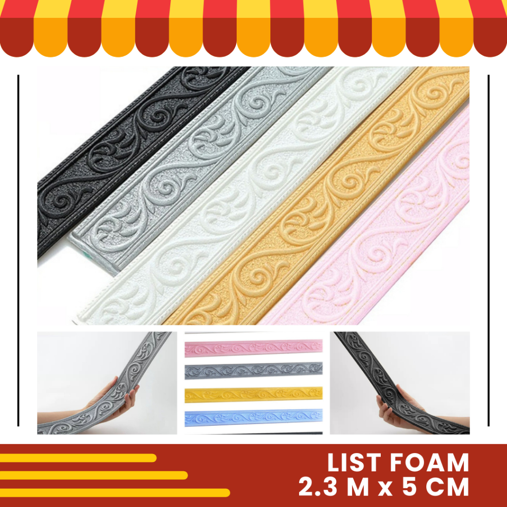 Wallpaper Stiker List Foam 5cm Wall Paper Wallpaper Stiker List Border Sticker Foam Plafon Kamar 3D
