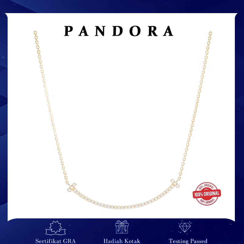 Kalung Wanita,Kalung Emas, Tiffany Necklace Smile Rose Gold Small With Diamond Kirim Hari Ini Garans