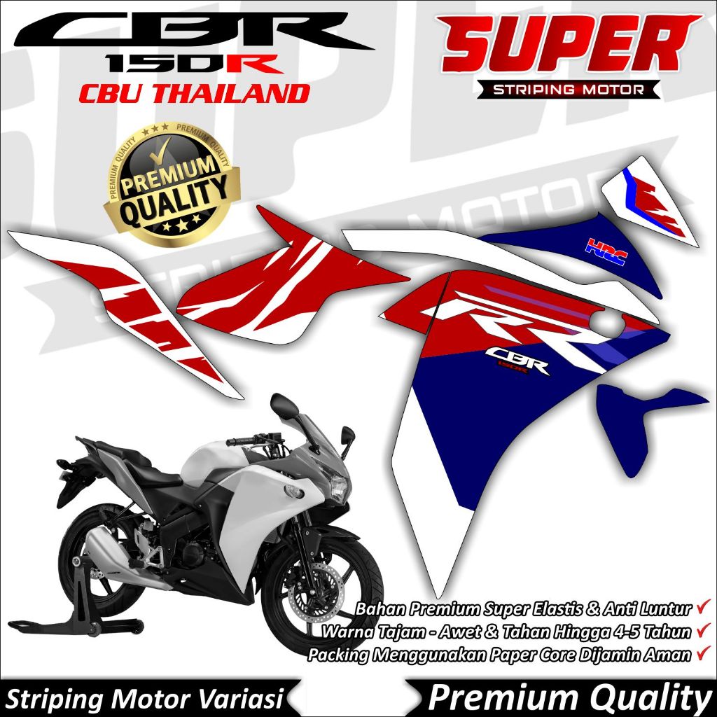 Stiker CBR 150r K45 Thailand Anti Luntur keren Striping CBR CBU Thailand Striping Honda CBR K45 Thai
