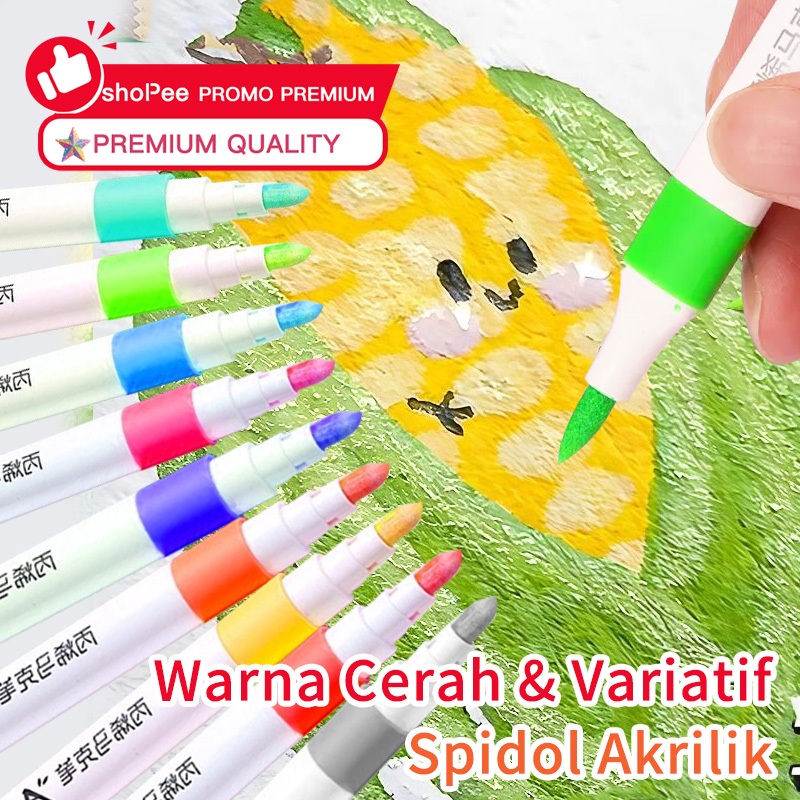 

（COD） Acrylic Marker Set Spidol Akrilik DIY Painting Spidol Pastel Pulpen Highlight Drawing Warna