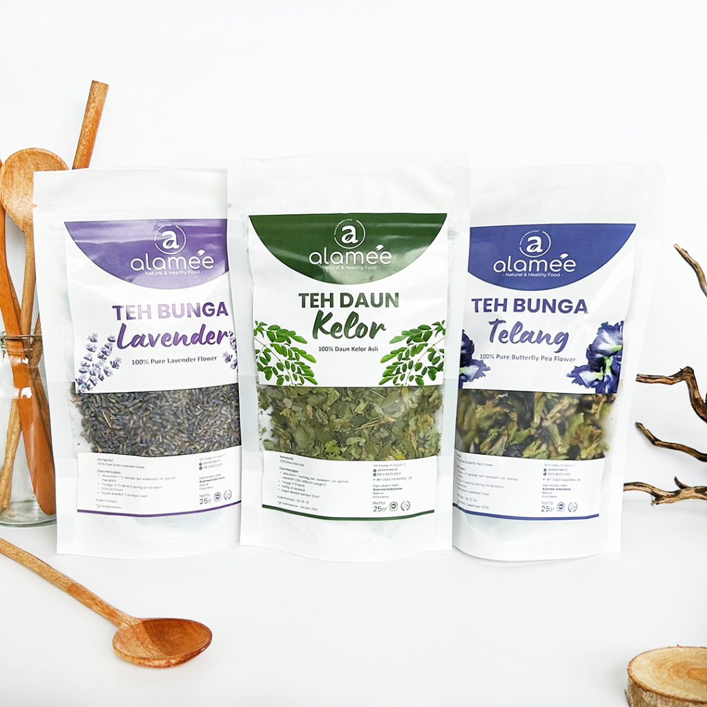 

ALAMEE Teh Chamomile Tea 25gr Bunga Telang Jati Cina Daun Kelor Green Tea Senna Leaf Flower