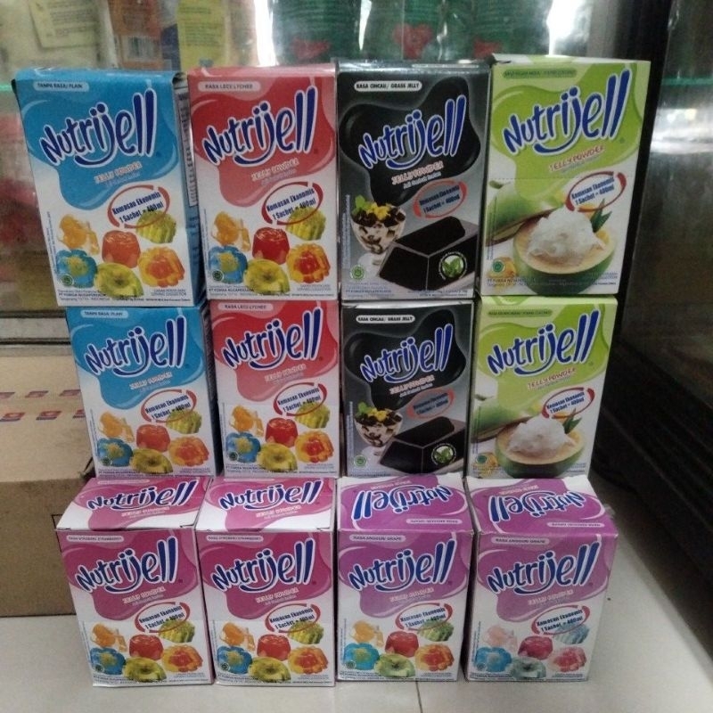 

Nutrijell jelly powder jeli serbuk instan 1 box isi 12 sachets @10g(0,35oz)