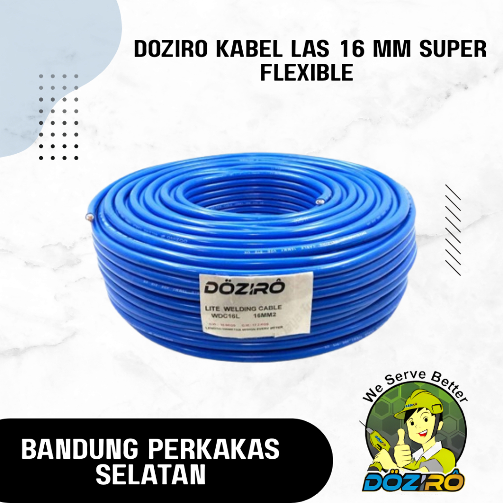 DOZIRO Kabel Las 16 mm Super Flexible Travo Inverter Welding Cable
