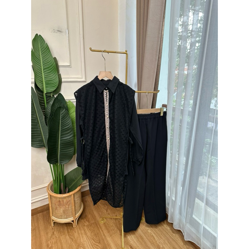 SANTIKA ONE SET 3in 1 - Atasan Kemeja Outer Set Celana Daily by Jasminescraft