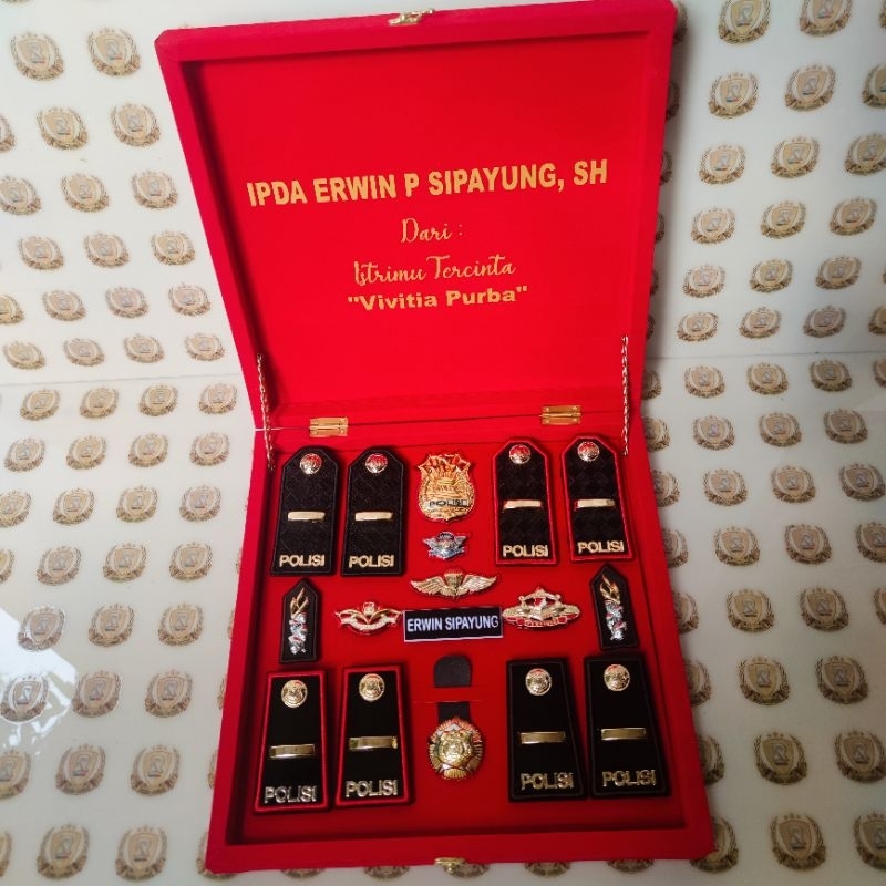 Pangkat ipda set box / souvenir ipda premium / request costom / satu set box exclusive costom