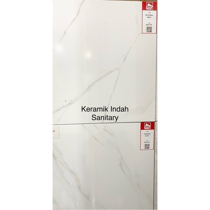 Keramik Putih Carrara Asia Victoria Virginia Grey Glossy 40x40