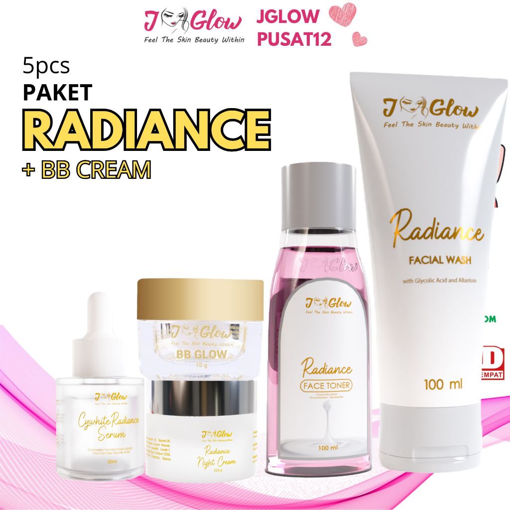 JGLOW Paket Radiance BB Glow Cream Super Whitening Perawatan Wajah BPOM HALAL