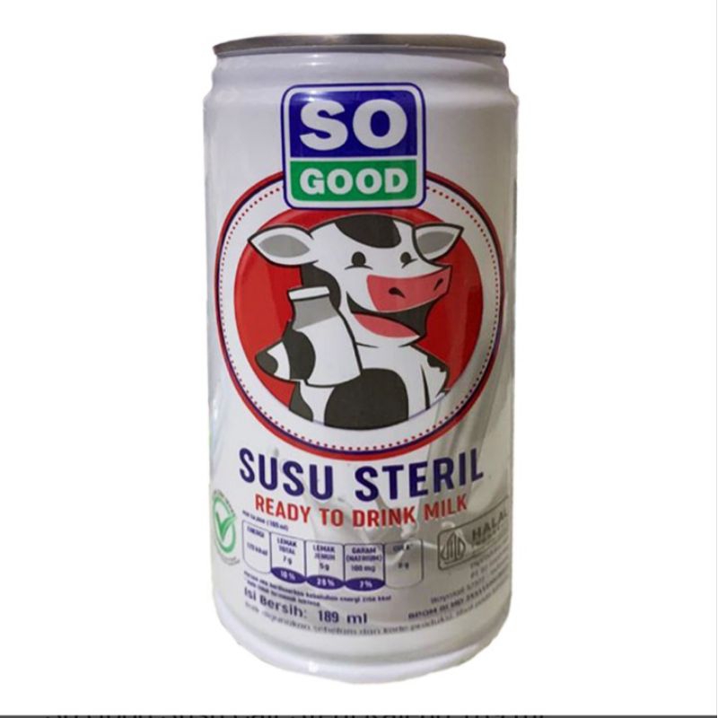 

SO GOOD SUSU CAIR STERIL KALENG 189 ML < FREE PACKING KARDUS >