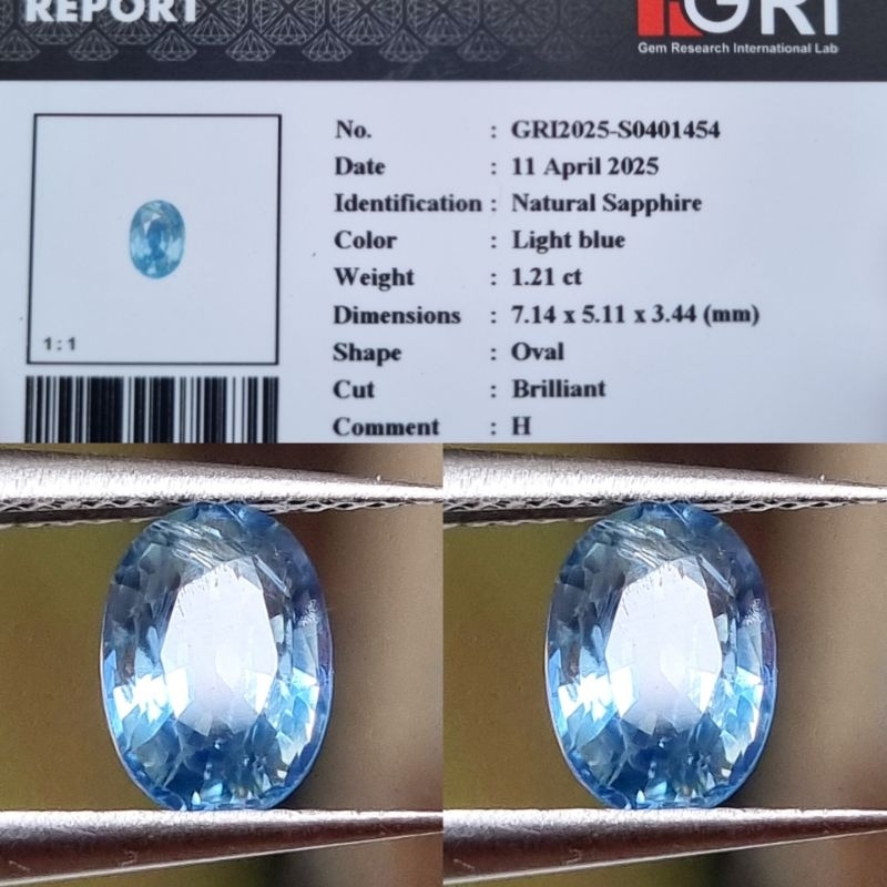 Hot Item Natural Blue Sapphire 1.21 Crt Srilnka GRI.lab