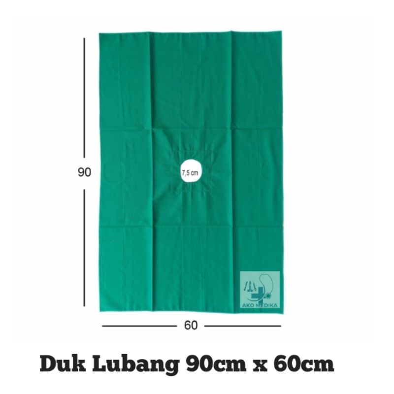 Duk Lubang 90Cm X 60Cm / Duk Bolong 60Cm X 90Cm / Doek Lubang Kain Untuk Tindakan Khitan Sunat