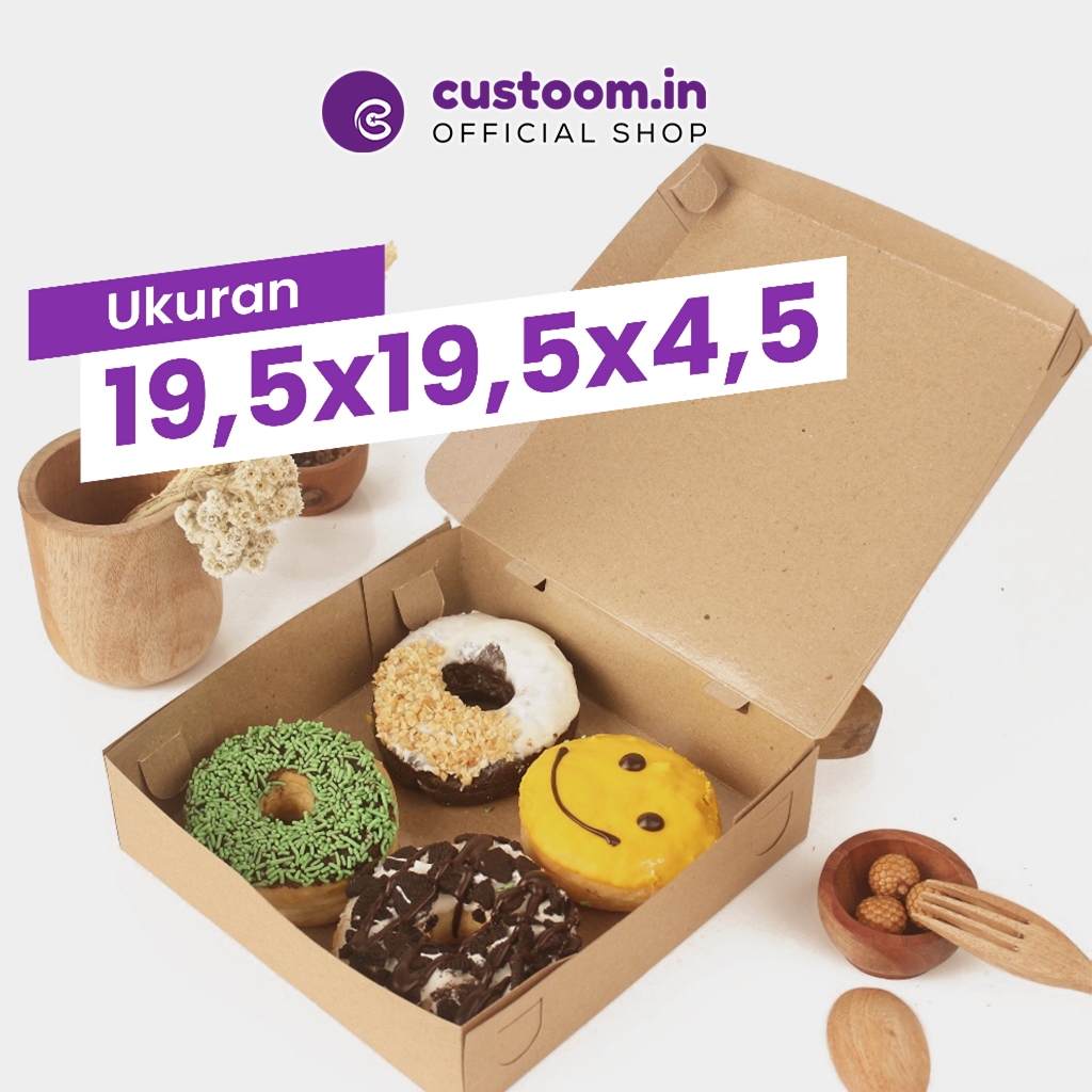 

2020KD Kotak Donat Isi 4 Pcs (Ukuran 20x20x5,5 cm) - Kardus Donut | Donuts Custoom.in