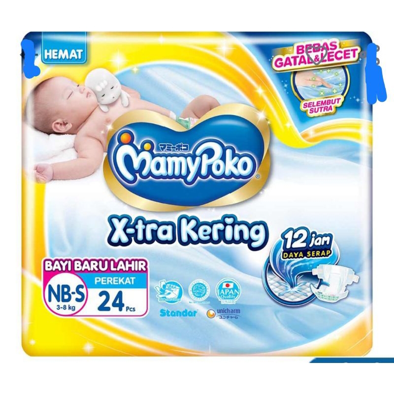 POPOK SEKALI PAKAI BAYI NB  TYPE PEREKAT ISI 24 MAMY POKO