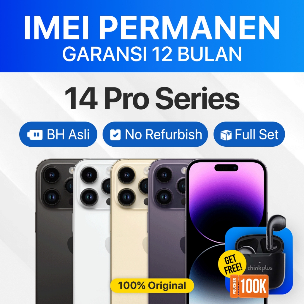 iPhone 14 Pro | 14 Pro Max ex iBox Beacukai IMEI Permanen Garansi 12 Bln 100% Original Second Resmi 