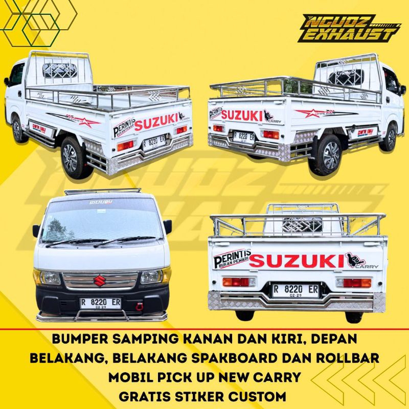 BUMPER STAINLESS STEEL MOBIL PICK UP NEW CARRY / SAMPING / DEPAN / BELAKANG / BELAKANG SPAKBOARD / R