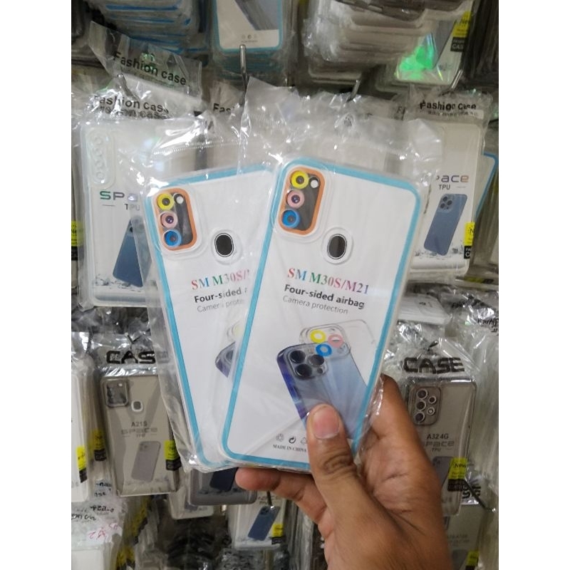 Soft case Silikon Bening Hitam Transparan Hp Samsung M30s/M21