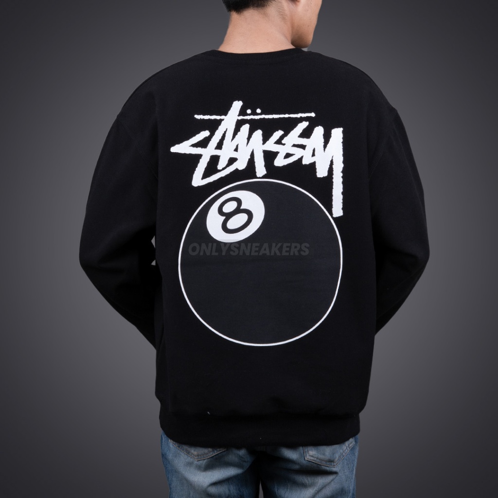 STUSSY 8 BALL BLACK CREWNECK
