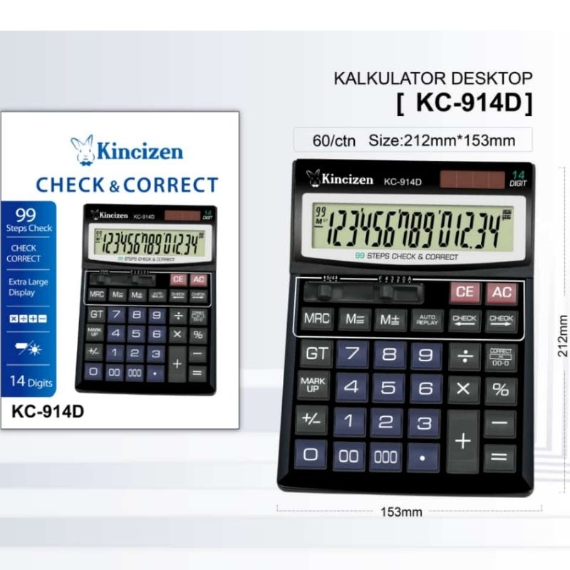 

Kincizen Calculator KC - 914D kalkulator 14 digit kalkulator dagang kalkulator besar