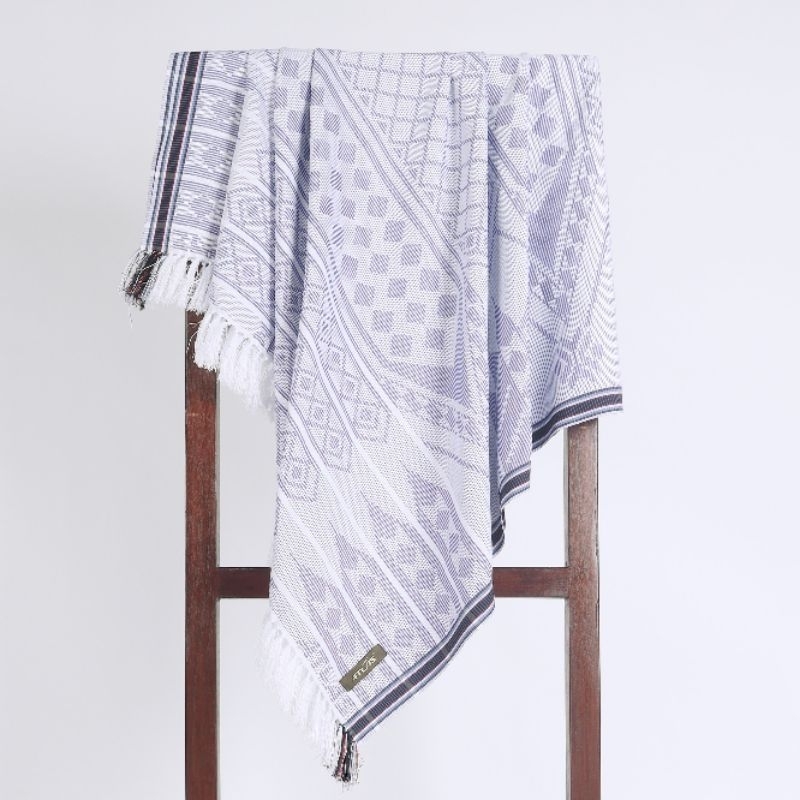 Surban Subaiyah ATLAS Motif Dobby SGF 01 Putih Biru
