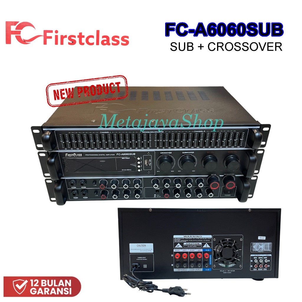 Amplifier Firstclass FC-A6060SUB Power Amplifier Firstclass FC A6060 SUB + Crossover