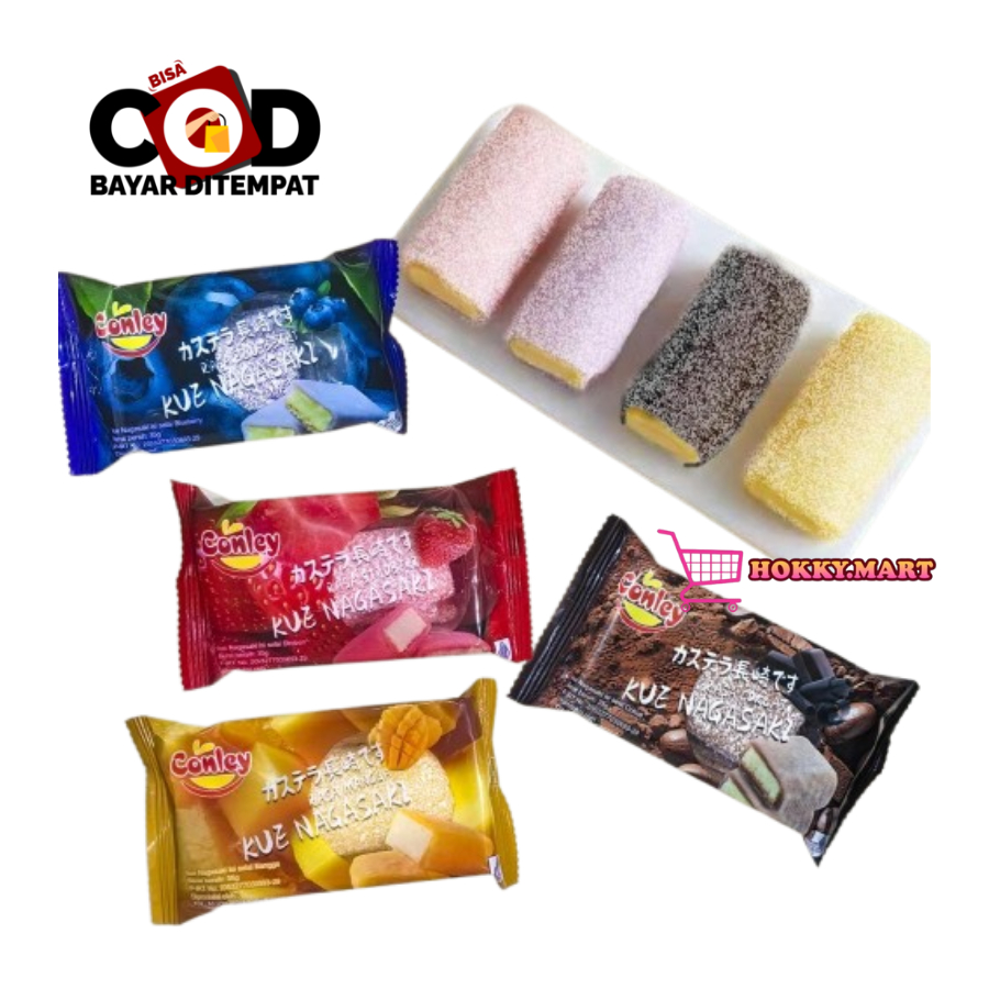 

[ HOKKY ] Conley Kue Nagasaki 35gr Mochi Coklat Stroberi Mangga Bluberry Mooncake Softcake Mochi Kue Lembut Aneka Rasa Cemilan Murah Halal All Varian