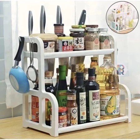 RAK BUMBU PLASTIK SUSUN 2 rak dapur plastik susun 2 rak serbaguna susun 2 rak kamar mandi