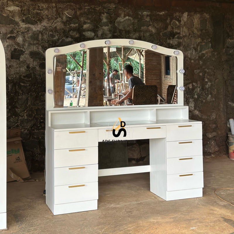 meja rias kayu minimalis meja rias modern meja rias aesthetic kayu