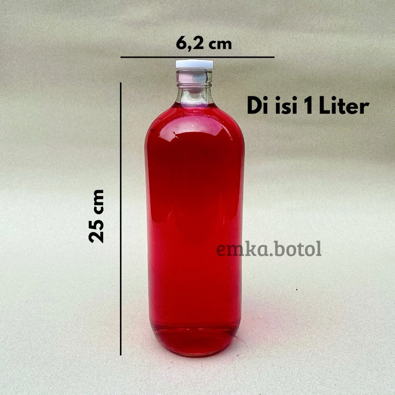 SHp2 Botol kaca 1 liter paket 20 pcs - botol bensin botol minum botol minyak botol jamu