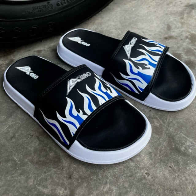 sandal anak Remaja dan Dewasa  cowok dan cewek motih fire ice blue anatomi Terbaru
